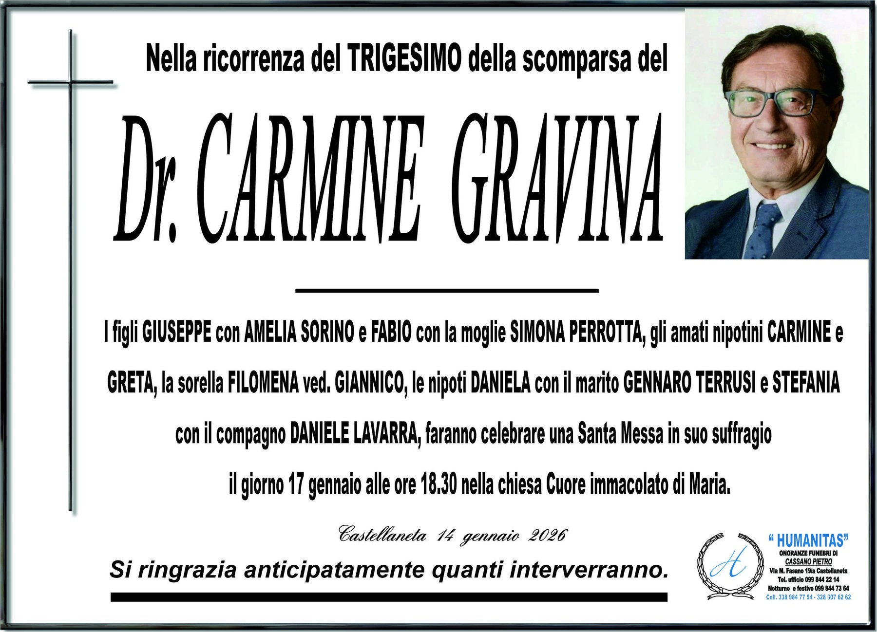 Manifesto di Dott. Carmine Gravina