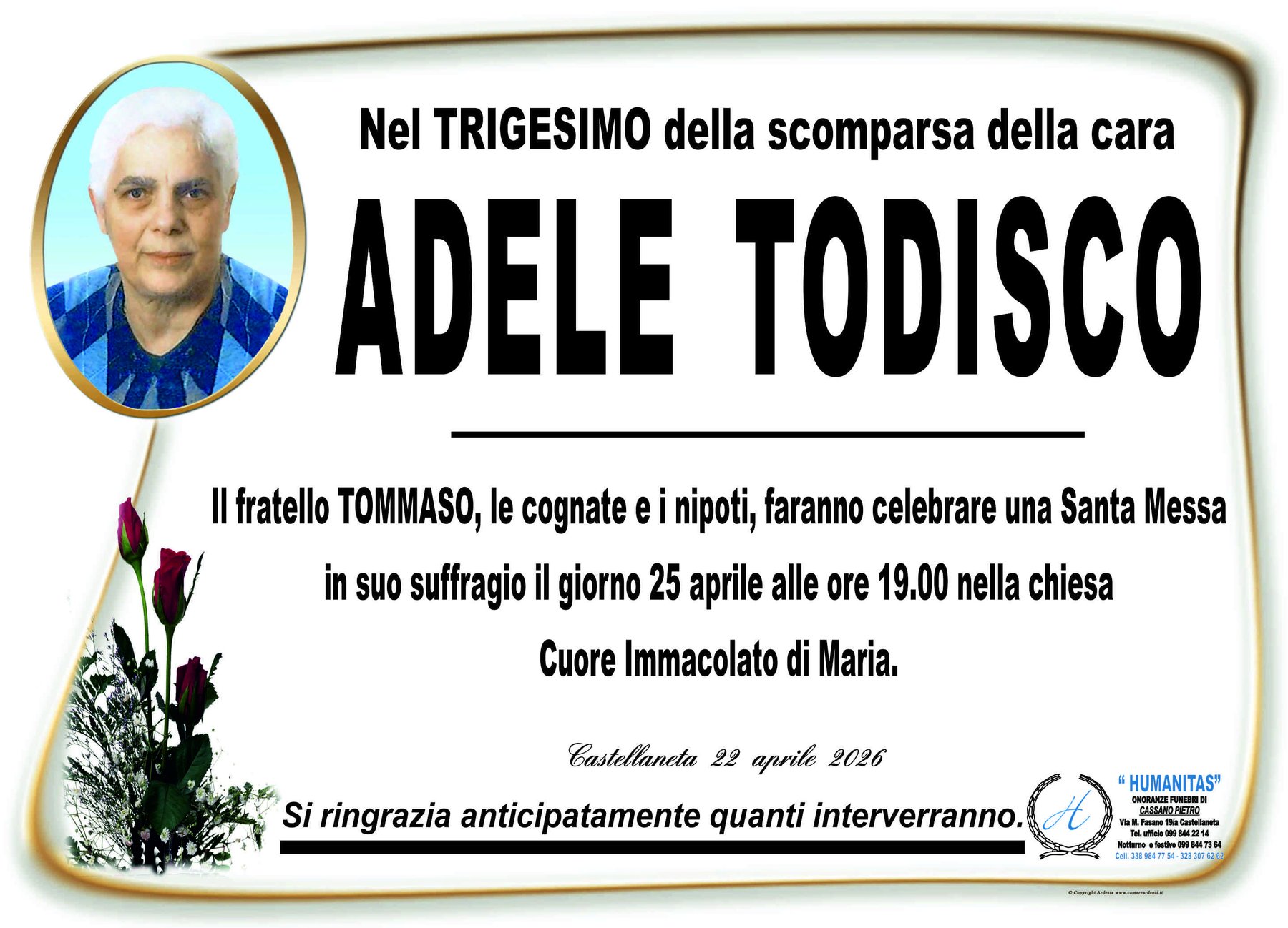 Manifesto di Adele Todisco