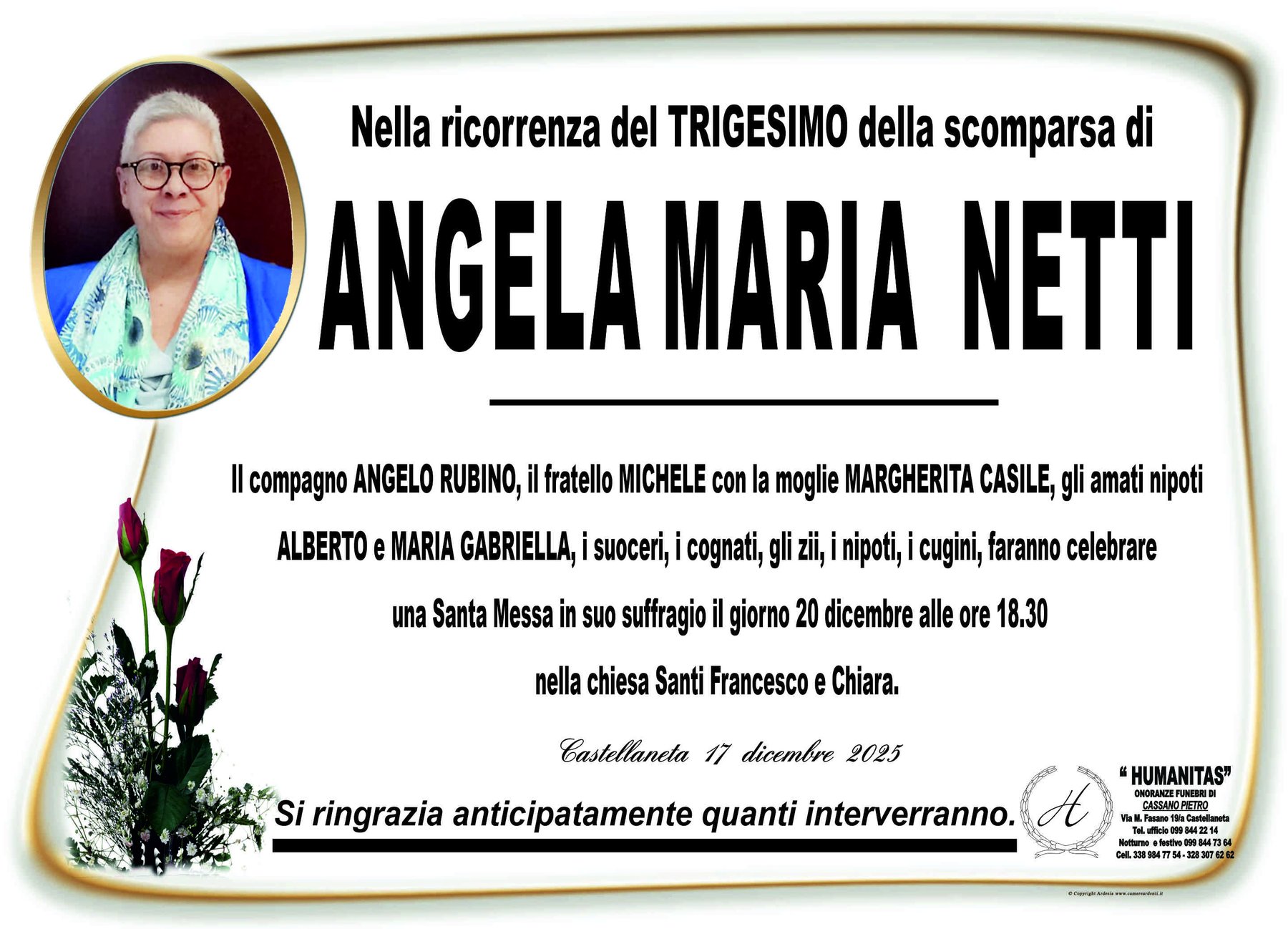 Manifesto di Angela Maria Netti