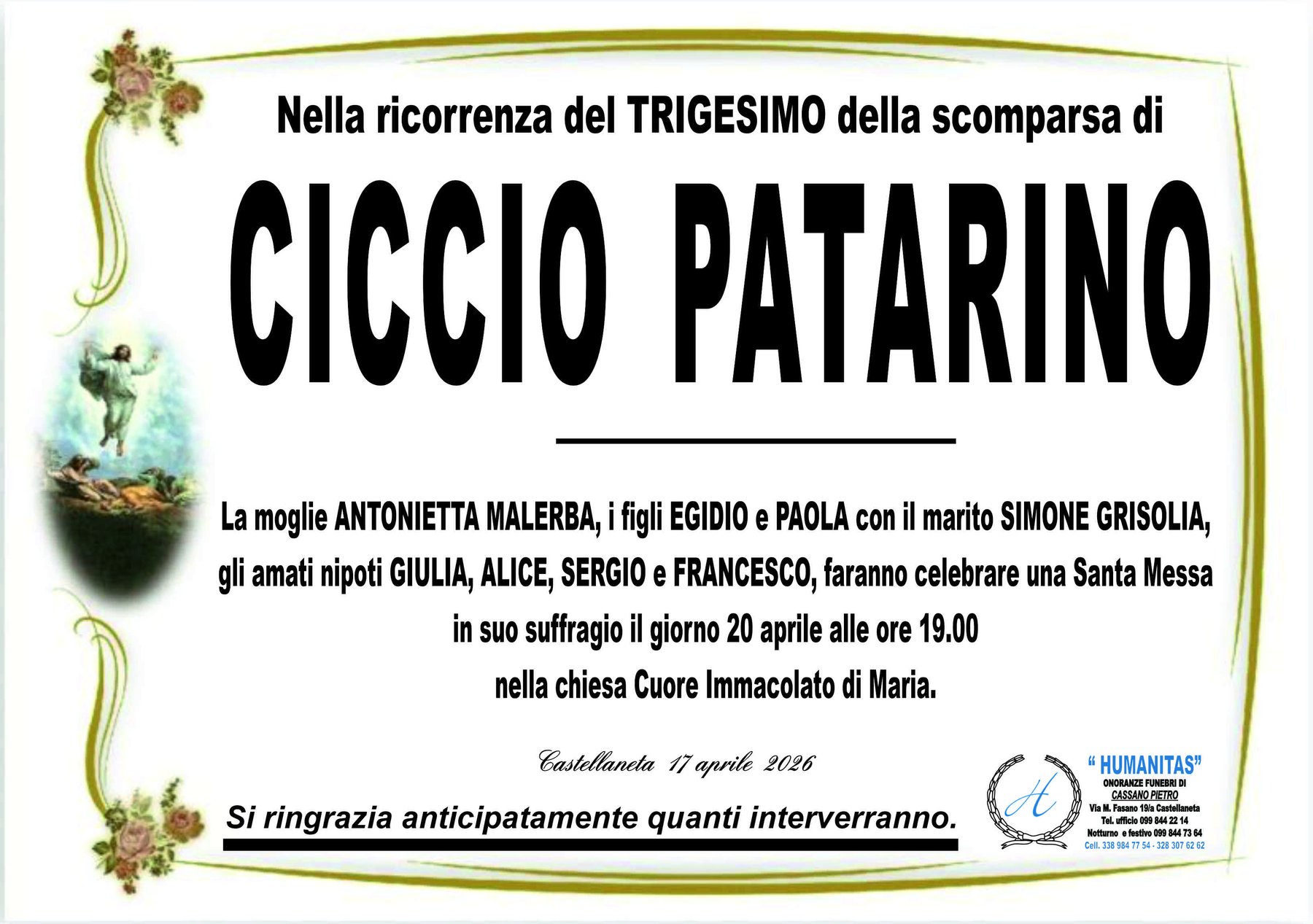 Manifesto di Ciccio Patarino
