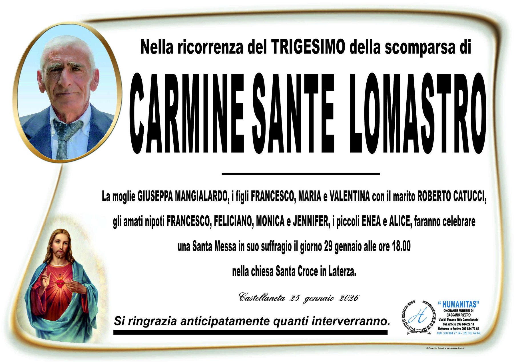 Manifesto di Carmine Sante Lomastro