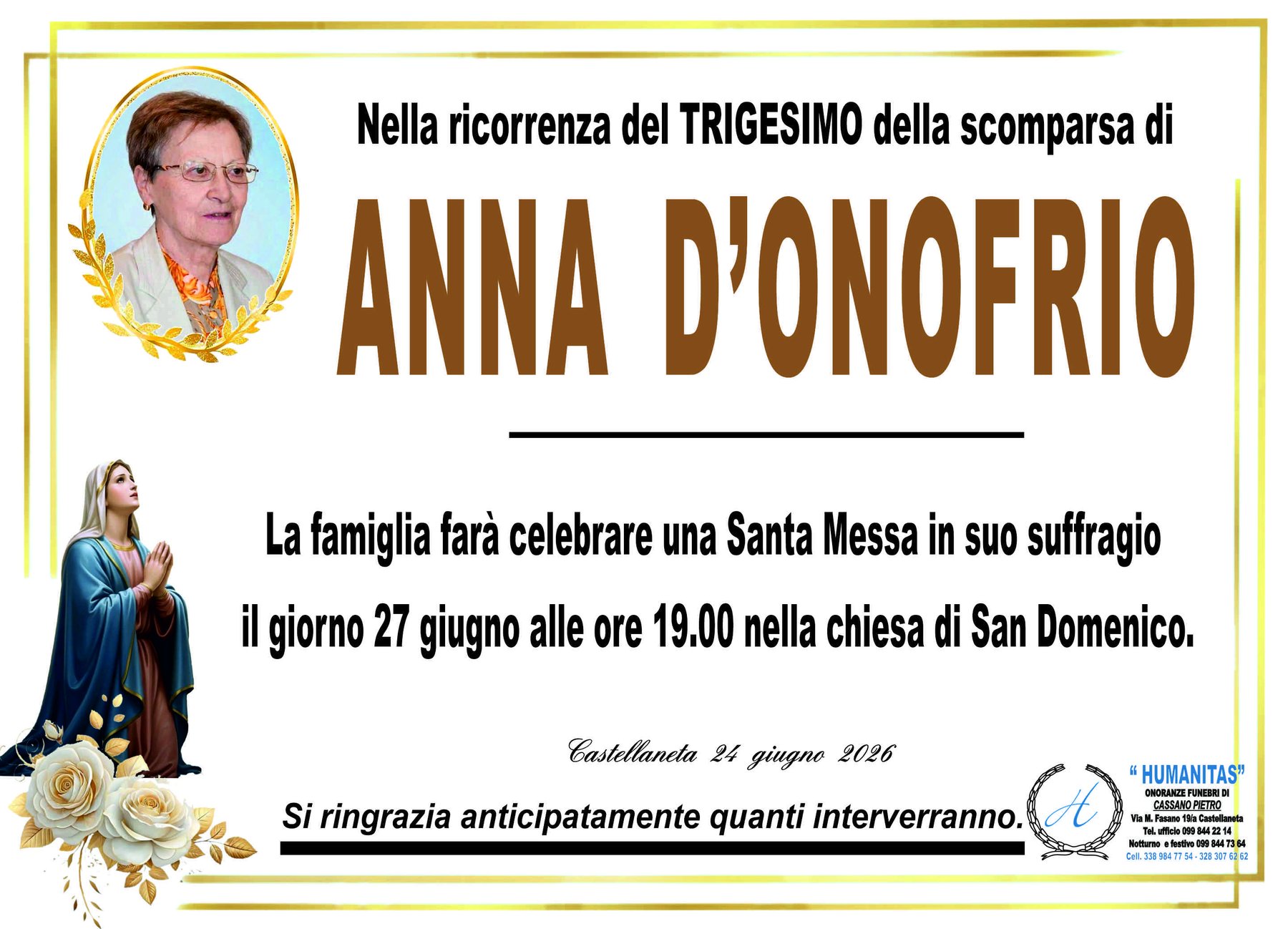 Manifesto di Anna D'Onofrio