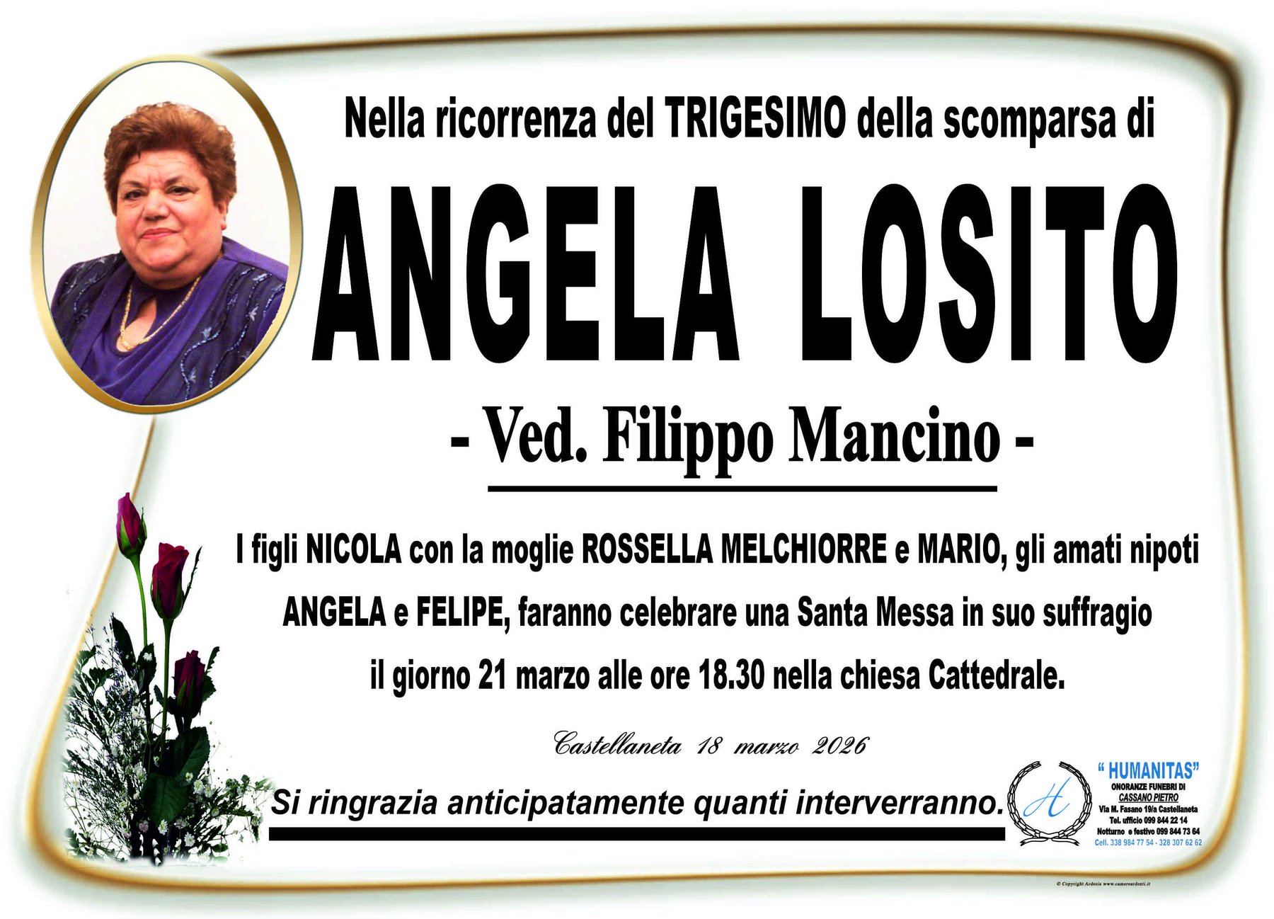 Manifesto di Angela Losito