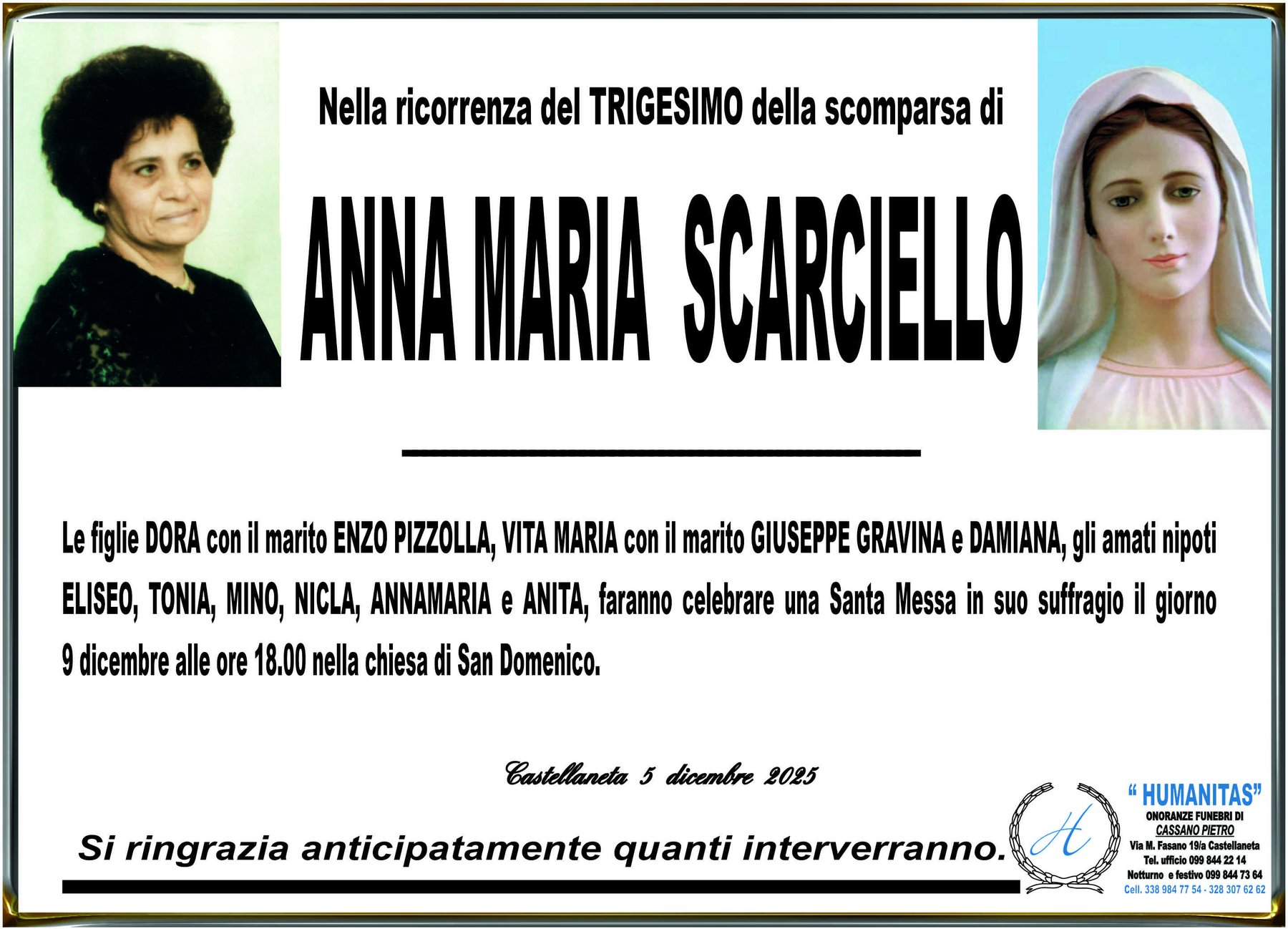 Manifesto di Anna Maria Scarciello